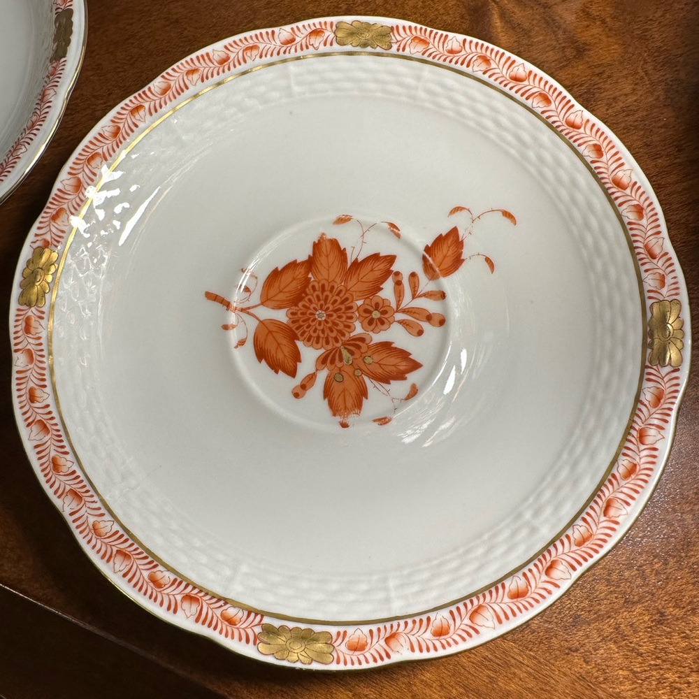 Herend Chinese Bouquet Rust Saucer (x2)